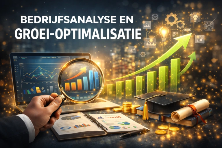 Een geopende documentatiemap van BeterBedrijven toont een stappenplan voor procesanalyse, strategische aanpassingen en een hogere bedrijfsefficiΓ«ntie.